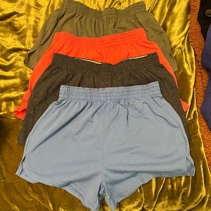 4 mini shorts (Olive green, baby blue, orange, grey)